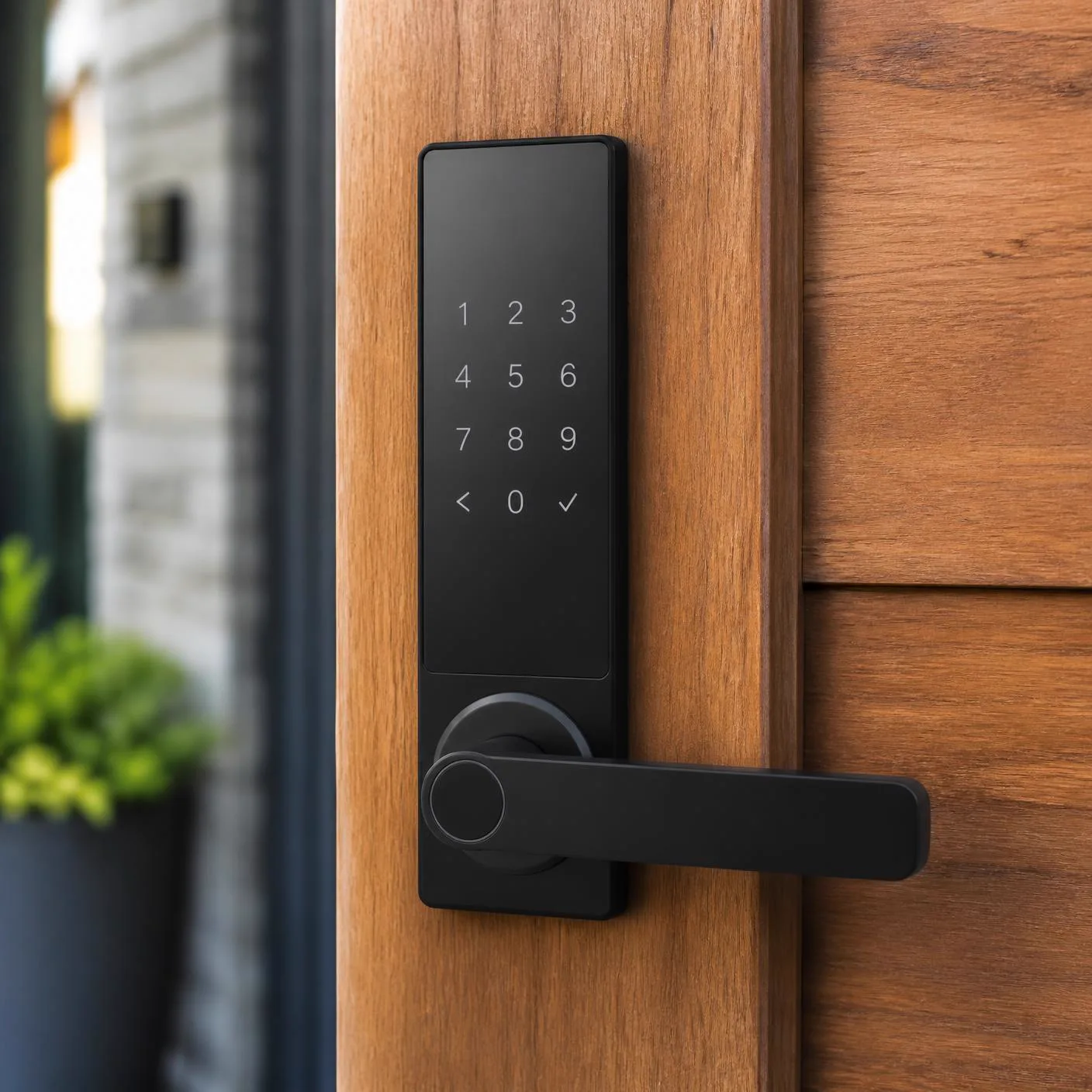 Smart lock fitted to a front door