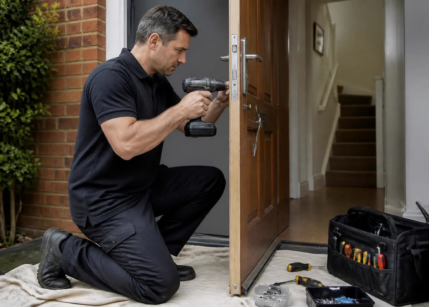 Licensed ProShield security technician at work